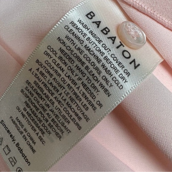 Aritzia Babaton NWT Hamptons Pink Midi Dress front Slits Cap Sleeves Keyhole 00 - Picture 10 of 10